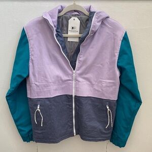 PARAGON Lavender and Teal Hooded Colorblock Jacket